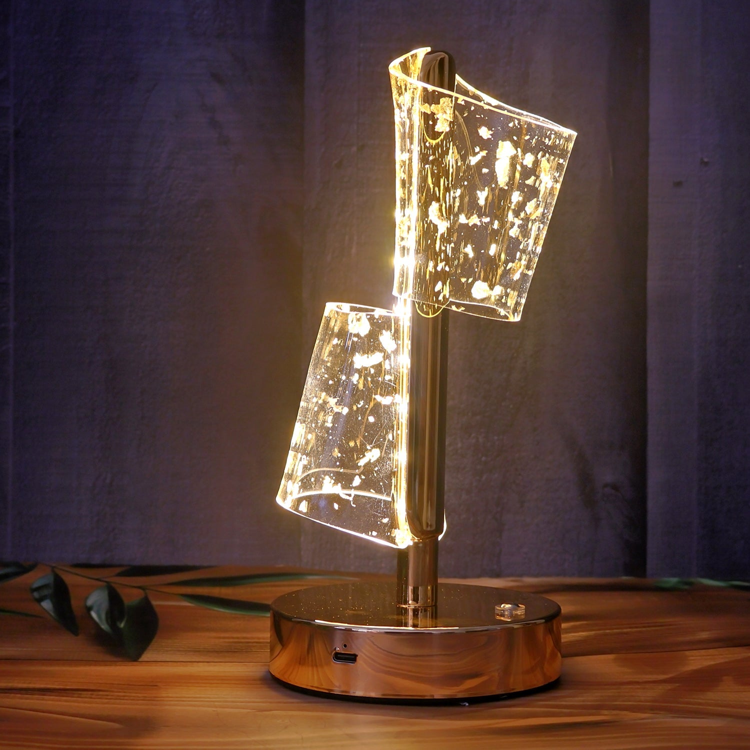 Luxury Golden Crystal LED Double Shade Table Lamp (1 Pc) Luxury Golden Crystal LED Double Shade Table Lamp (1 Pc)